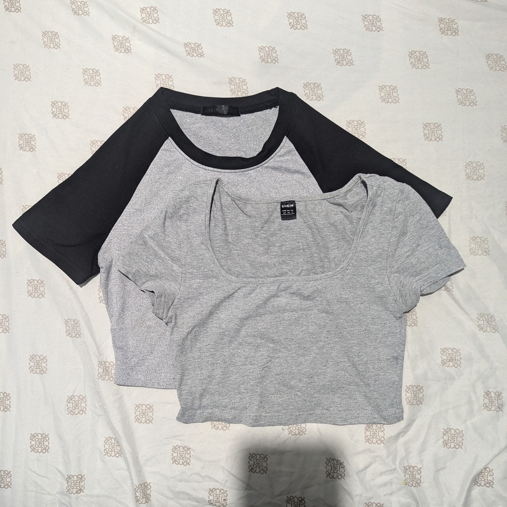 Two SHEIN Gray T-Shirt Size XS